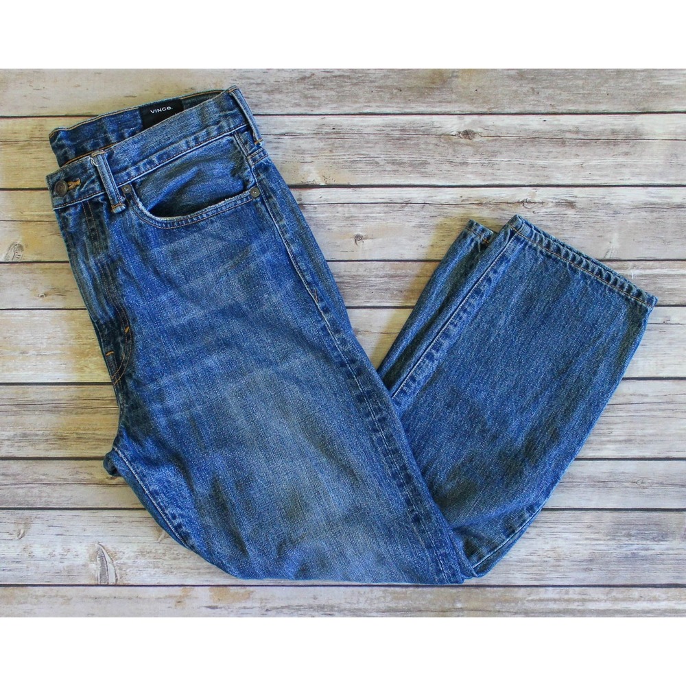 Vince Jeans Womens 29 x 25 Japanese Selvedge Crop Denim Straight Leg Made in USA